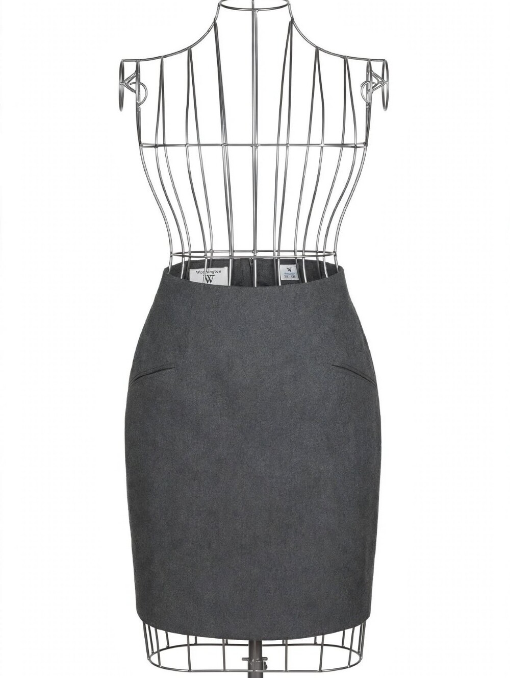 Women's Charcoal Gray Pencil Skirt with Subtle Front Details